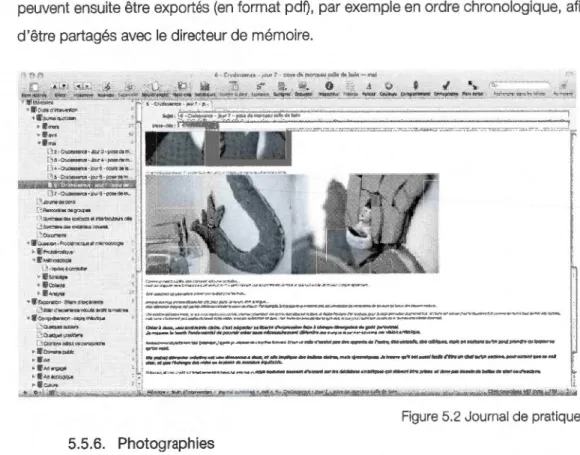 Figure 5.2 Journal de pratique 