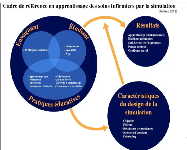 Figure 3.  Adaptation en langue française du modèle de Jeffries (2012), par Delmas et  St-Pierre (2012)