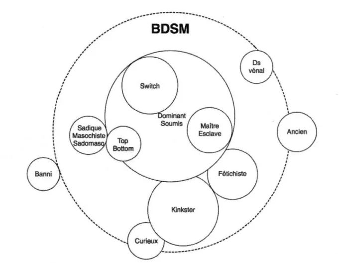 Figure 4.2  Distribution des rôles dans la communauté BDSM de Montréal 