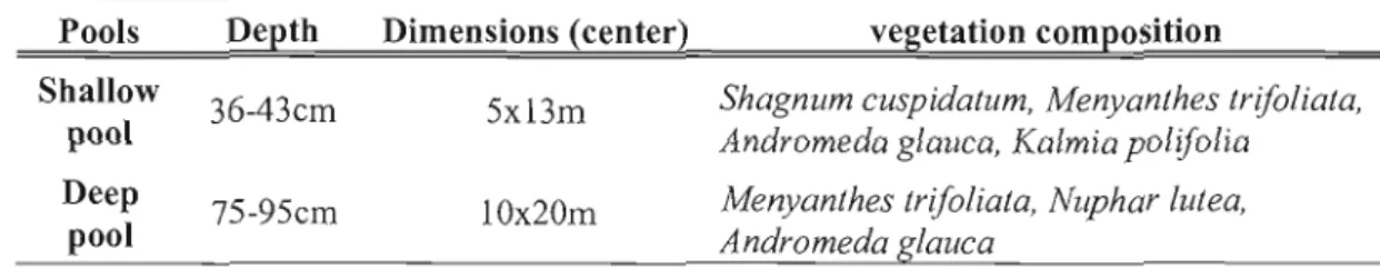 Table 4.1:  Vegetation composition of the  terres trial rWcroforms 