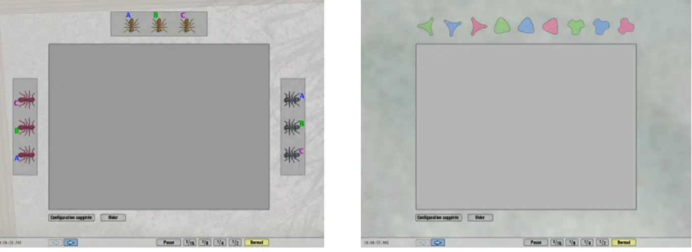 Figure 3. The configuration (start) screen of the two simulations. 