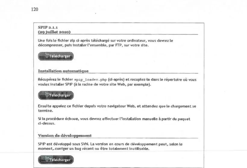 Figure 4.2  : Page de téléchargement de SPIP 