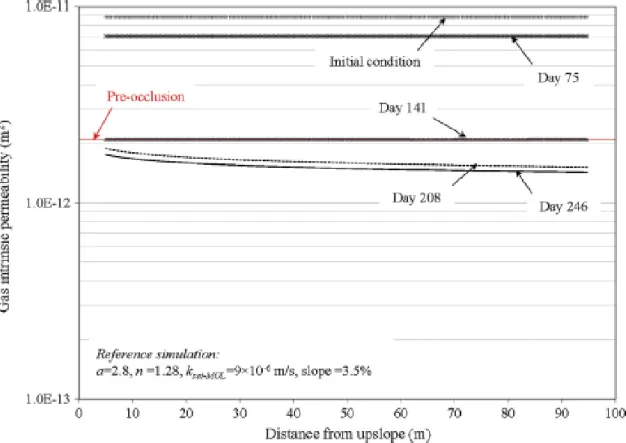 Figure 7: Distribution of K in interface points at several time steps, for simulation No