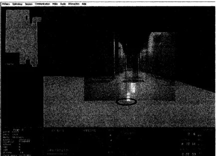 Figure 4.6 Navigation par points de chute dans la zone centrale de la modalite RA 