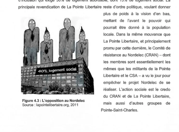 Figure  4.3 :  L'opposition au  Nordelec  Source  : lapointelibertaire .org , 2011 