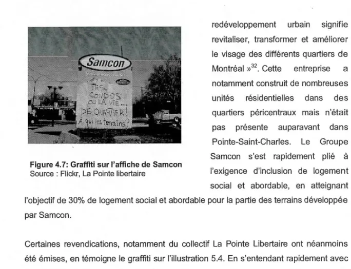 Figure 4.7:  Graffiti  sur l'affiche de Sameon  Source  : Flickr, La  Pointe libertaire 