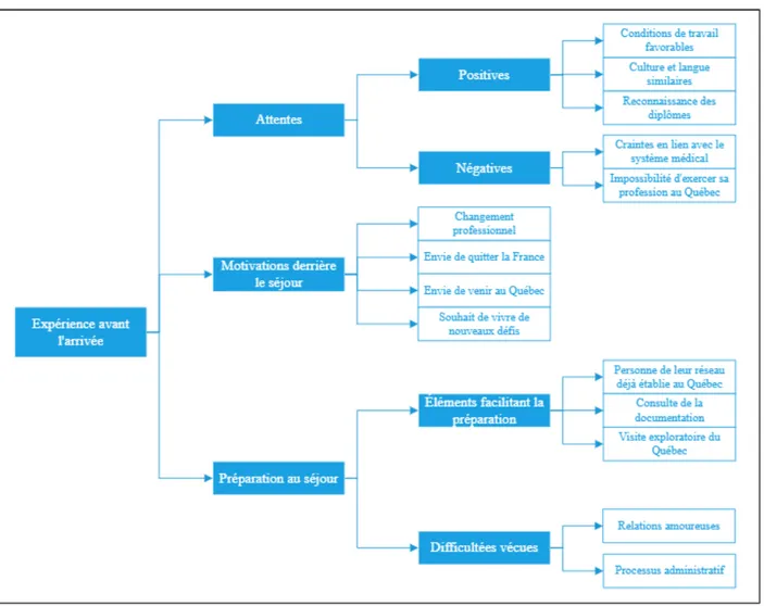 Figure  3.  Branches  secondaires,  tertiaires  et  quaternaires  correspondant  à  l’expérience  avant  l’arrivée