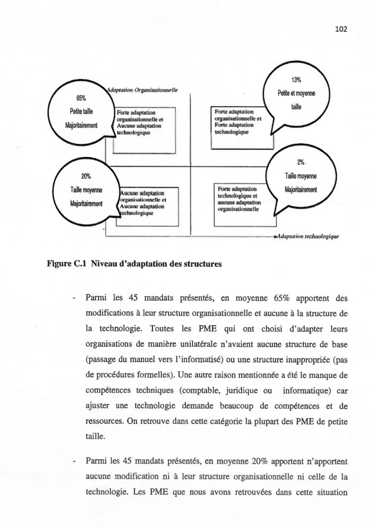 Figure C.l  Niveau d'adaptation des structures 