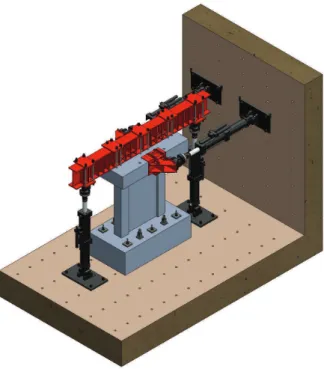 Figure 4.18: Isometric view of the test set-up and the specimen.