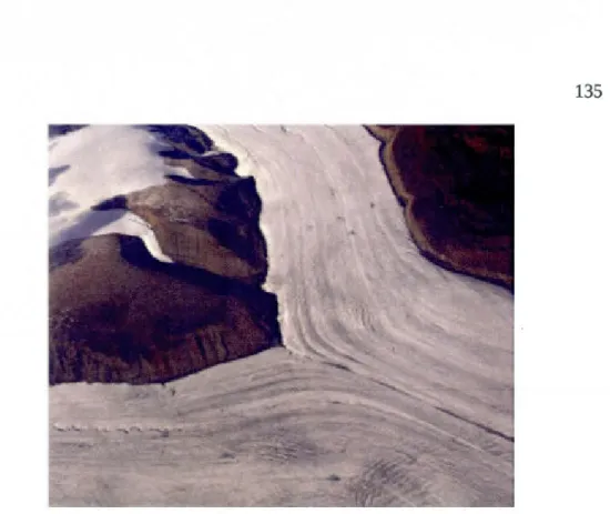 Figure 5:  Two glaciers converging on Axel Heiberg Island, Nunavut.  74 