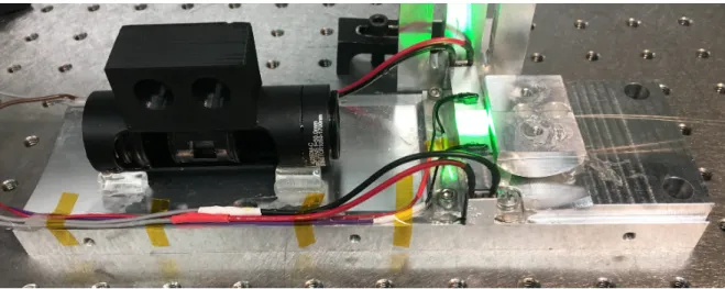 Figure 1.11: Packaged dual-comb source with components secured on an aluminum mount using glass rods and epoxy.