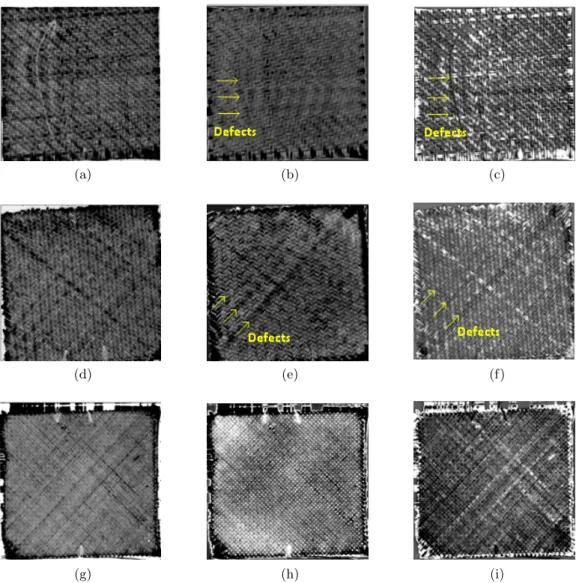 Figure 3.7: PLST results of TW/PW specimens using the flashes set-up and 88 fps: (a) TW- TW-01: 1st loading, (b) TW-TW-01: 2nd loading, (c) TW-TW-01: 3rd loading, (d) TW-02: 1st loading, (e) TW-02: 2nd loading, (f) TW-02: 3rd loading, (g) PW-01: 1st loadin