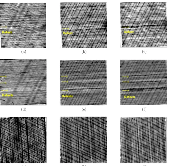 Figure 3.8: Phase transform results of US specimens using the flashes set-up and 88 fps: (a) US-01: 0.15 mm, (b) US-01: 0.3 mm, (c) US-01: 0.4 mm, (d) US-02: 0.15 mm, (e) US-02: 0.3 mm, (f) US-02: 0.4 mm, (g) US-03: 0.15 mm, (h) US-03: 0.3 mm, (i) US-03: 0