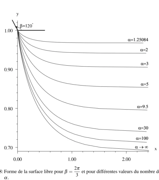 Fig. 2.8: Forme de la surface libre pour β = 2 π