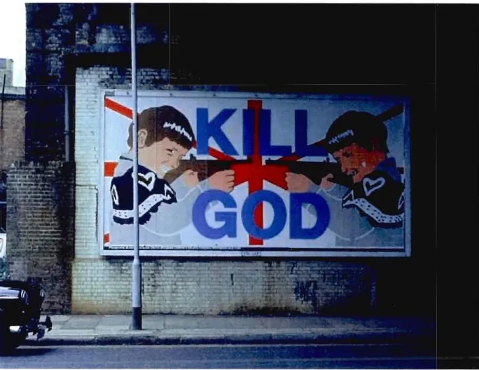 Figure  3.4 - Kill God,  1985,  bil/board  imprimé, 3 x  3,64 m. 