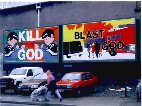 Figure 3.8 - Kill Gad el  Blast Gad,  1994, billboards imprimés,  3 x 3,64  m. 