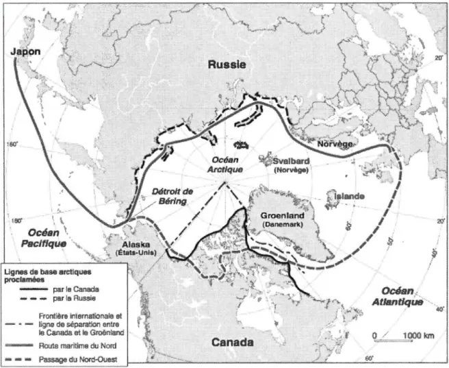 Figure 2 : Les  routes  maritimes polaires 