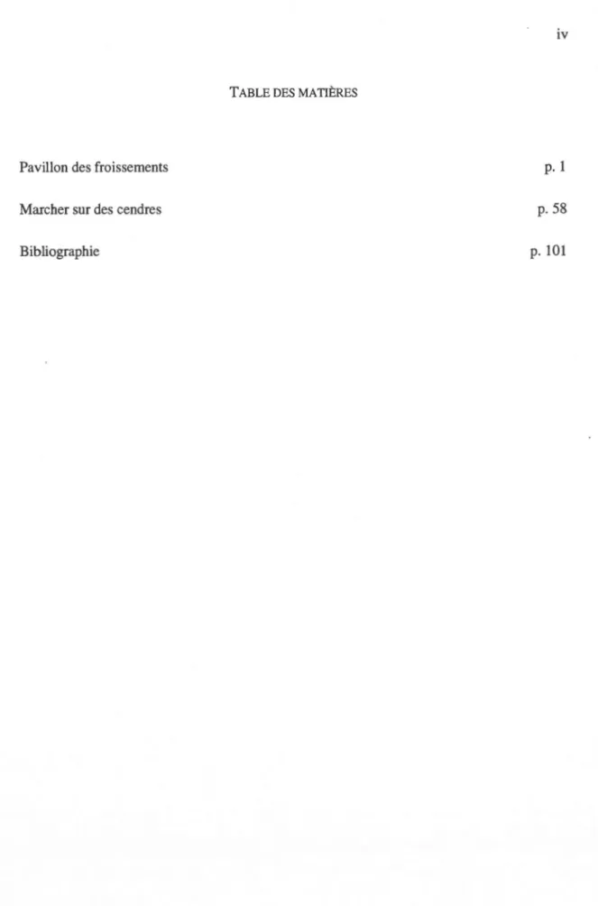 TABLE DES  MATIÈRES 