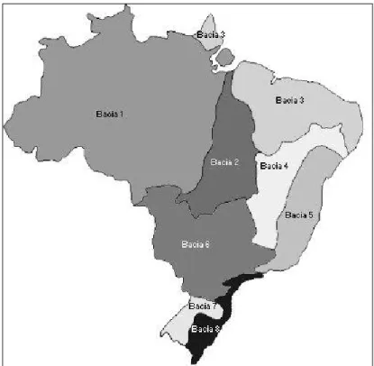 Figure 2.4  Les huit principaux bassins versants du Brésil 