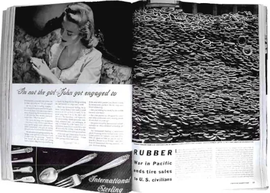 Figure 4.1  : «RUBBER, War in Pacifie ends tire sales to  U.S. civilians »  19 janvier 1942 (p.49) 