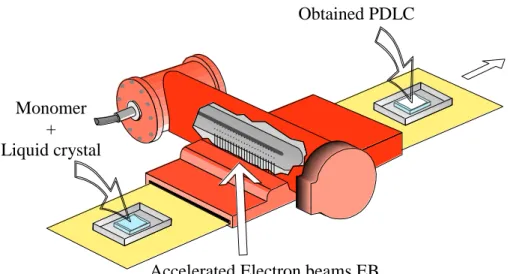 Figure 3-6: Scheme of Electron Beam EB process Accelerated Electron beams EB 