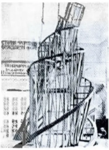 Fig.  7 Vladimir Tatline,  Projet de monument à la  Troisième  Internationale,  1 919-1 920 , maq uette (Co ni o 1 987a : s.p.)