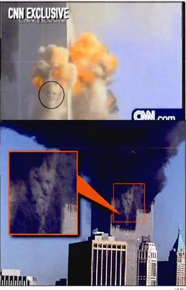 Figure 3.1  Visages  « diaboliques» dans  la  fumée  lors  de  ('attaque contre  le  World Trade  Center, 2001  4  ,  cf  1.2.4 