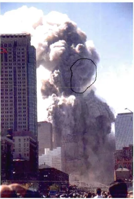 Figure 3.2  Visage « diabolique»  dans  la  fumée  lors  de  l'attaque  contre  le  World  Trade  Center, 2001  5 ,  cf  1.2.4 