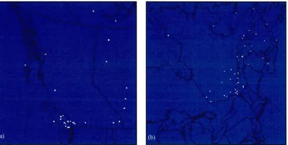 Figure 2	  Position  of  the  weather  stations  of  the  Environment  Canada's  hourly­