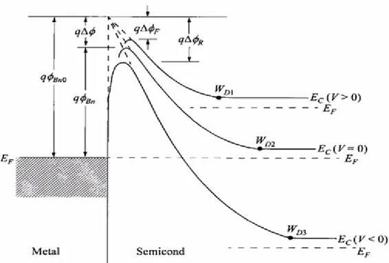 Fig. I.4.  Polarisation du contact M/Sc (n)  [2]