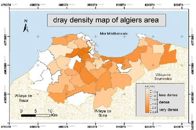 Fig. 1. The “dray density” map of Algiers area 