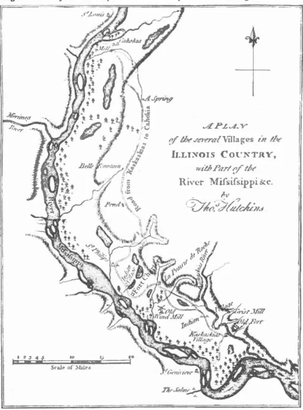 Figure 0.2  Le Pays des Illinoi s  par l'officier britannique Thomas Hutching en  1771 