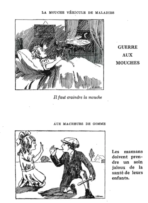 Figure 4.2a  Campagne illustrée de l'Institut Bruchési visant l'enfant (Tiré du  Rapport annuel  1919-1920, p.17.) 