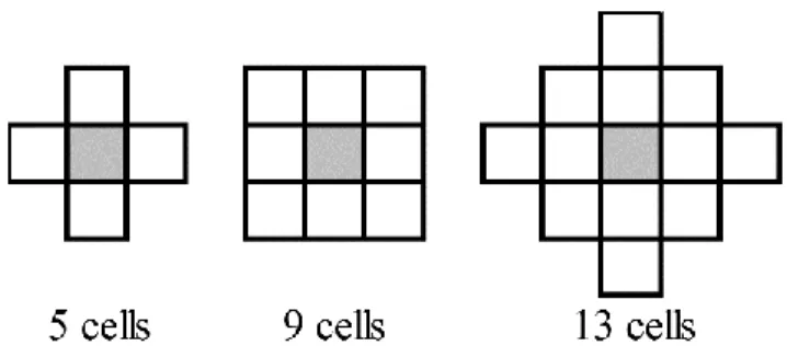 Figure 2. Pixel studied neighborhood for the variable H_STD.