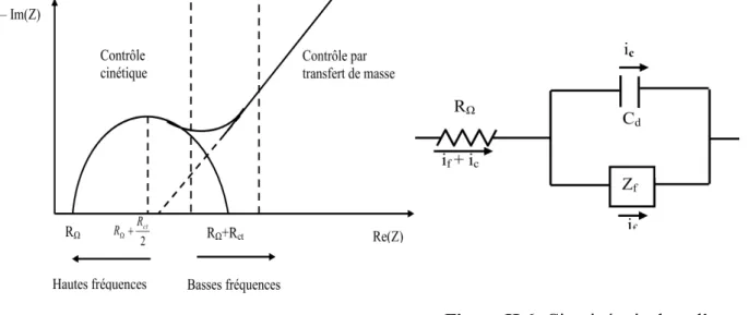 Figure II.5 : Diagramme d’impédance                                        pour un  système électrochimique 