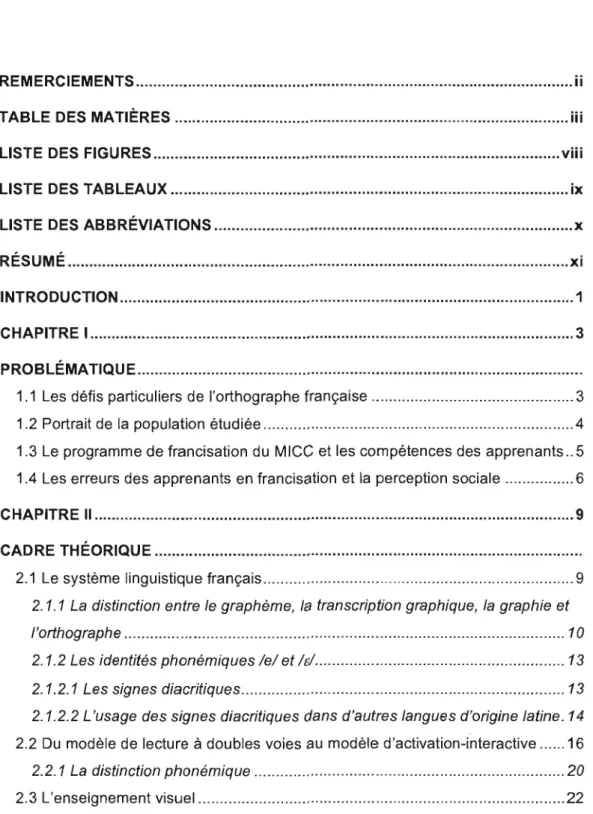 TABLE  DES  MATIÈRES  iii 