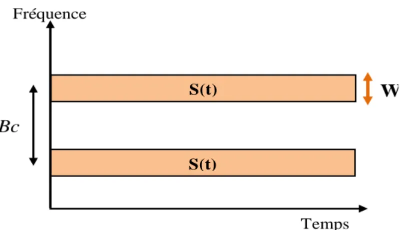 Figure II.2 : Diversité temporelle (Le même signal est transmis sur plusieurs intervalles temporels)