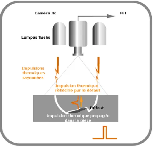 Figure I-9 : Dispositif à excitation par lampes flash  Principe de mesure par la méthode flash :    