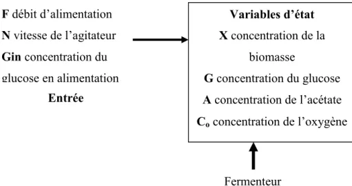 Figure  5-2 Schéma bloc d’un fermenteur fed−batch 