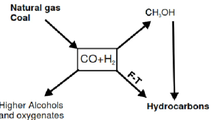 Figure I.1: reactions scheme for FT synthesis [5]. 
