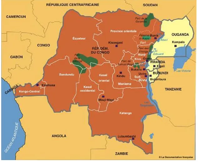 Figure 3.1  Carte de la RDC. 