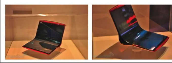 Figure I.10 : Photo d’un PC portable basé sur le concept Sony OLED flexible  