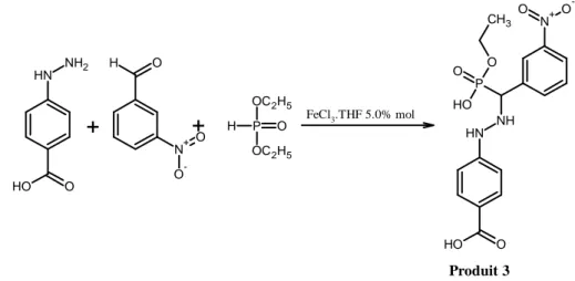 Figure II.3: Phosphonylation par le diéthyle phosphite en présence du nitrobenzaldéhyde