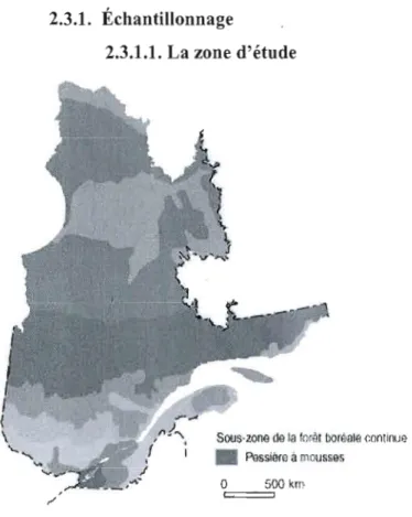 Figure 2.1.  Localisation de la zone d'étude. 