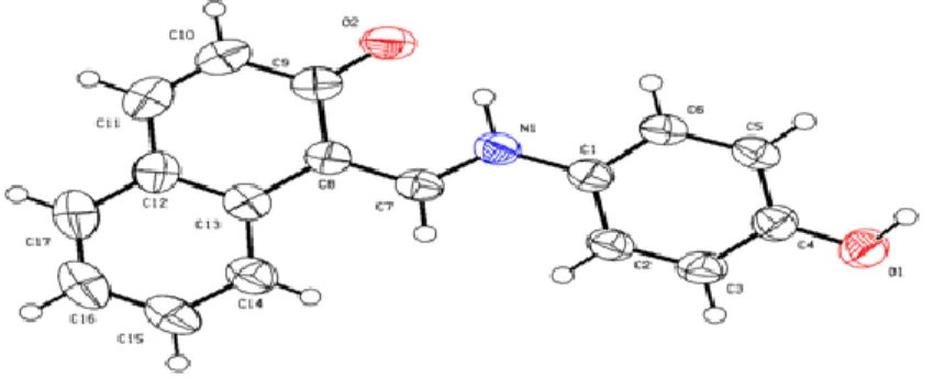 Figure  6.  Molecular  structure  of  the  Schiff  base,  with  displacement  ellipsoids  drawn    at  the  50  %  probability level
