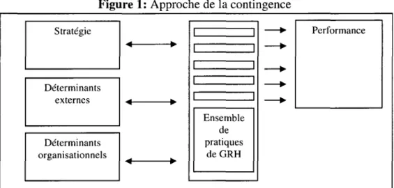 Figure 1: Approche de la contingence  Strategic  Determinants  externes  Determinants  organisationnels 