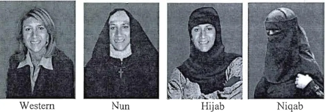 Figure  J.  Photos of same computer generated  image of female dressed  in different  dress codes