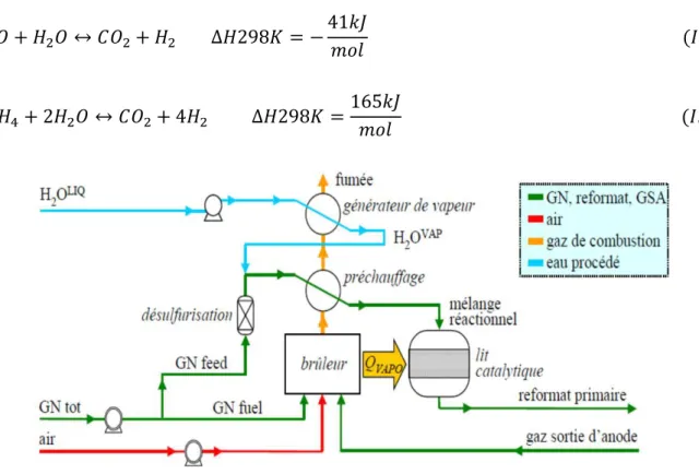 Figure I. 4 : Bloc reformeur dans le procédé de vaporeformage [19] 