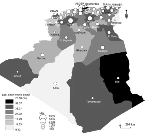 Figure n°5 : Le logement social locatif en Algérie. Son importance et part réservée dans le  programme total des logements