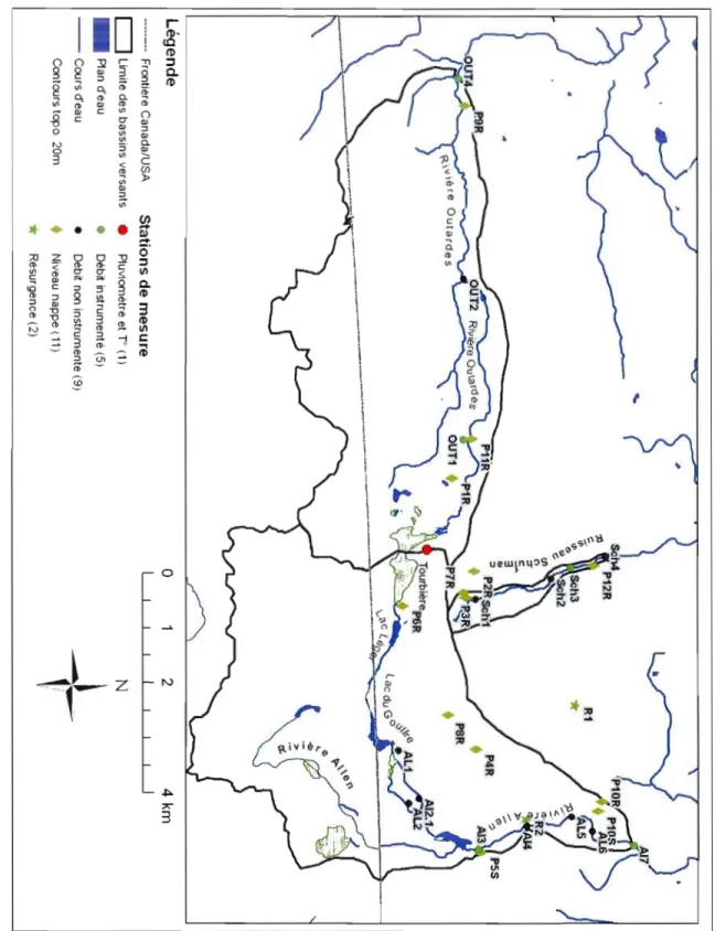 Figure  3.1  :  Localisation  des  stations  de  mesures  de  la  zone  d'étude.  1 
